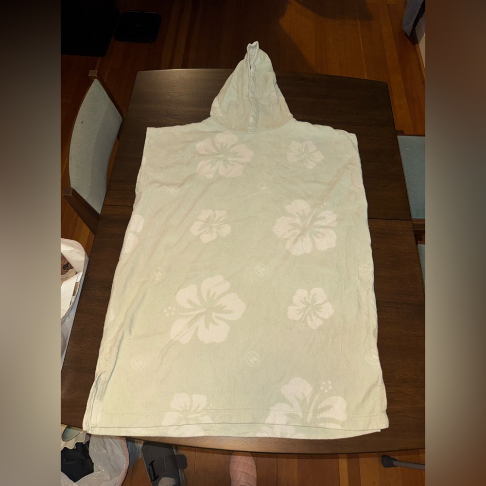 One-Piece Hooded Towel Swim Cover - Light Pink Floral - Picture 2 of 2